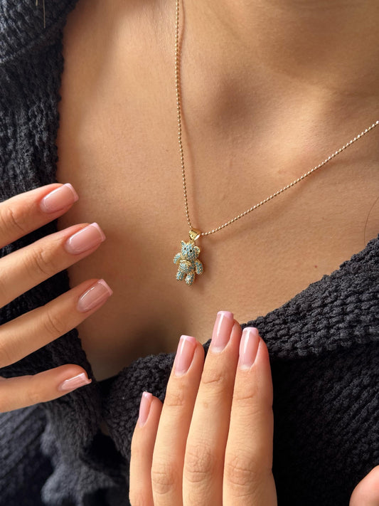 Cadena De Oso Con Circones Azules