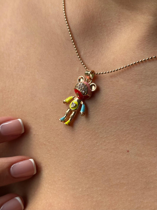 Dije De Oso Dorado Con Circones Amarrillos